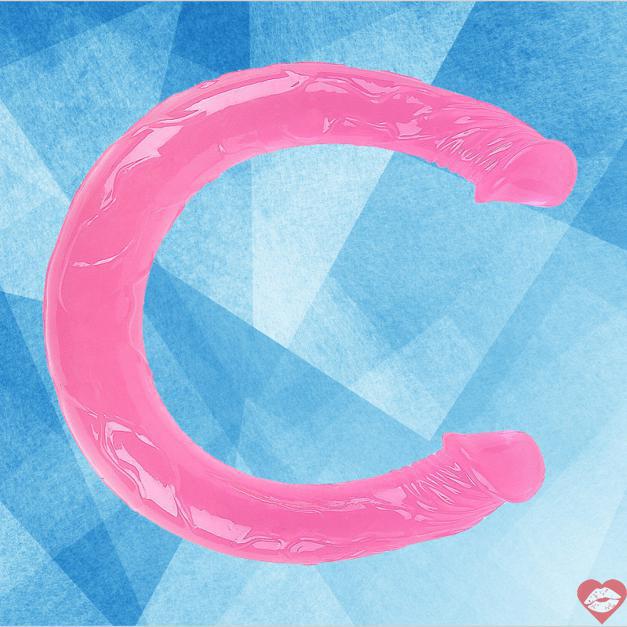  Bán Dương vật giả 2 đầu trong suốt Double Dong sextoy cho les đồng tính Nữ  loại tốt 